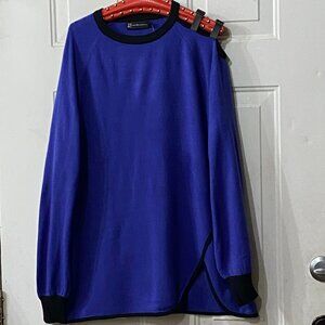 NWT New York & Co Sz XL Womens Purple Sweater Tunic 1 Could Shoulder w/Belts